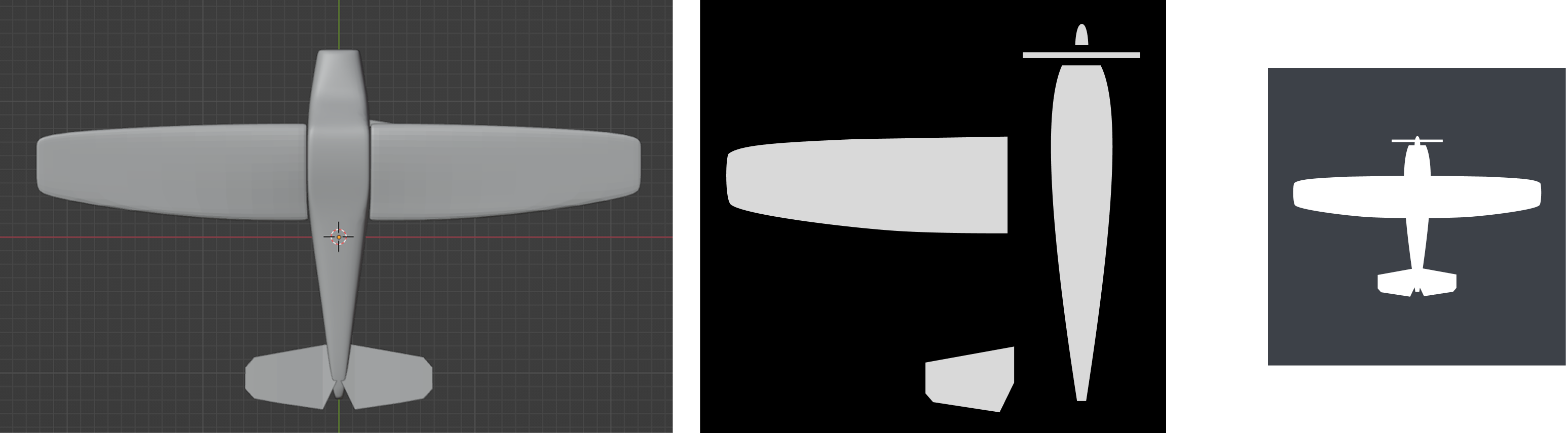 How the icons were built: top-down views of my own 3D models, traced into custom vector icons.