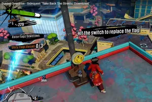The flag-swap mechanism in-game — repurposed from the train-track directional device.