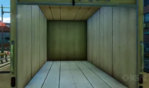 Cargo area after removing the shelving in Maya.