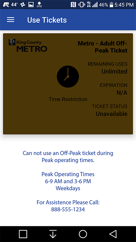 Redesigned error — explicit about why the ticket can't be used, with a path to get help.