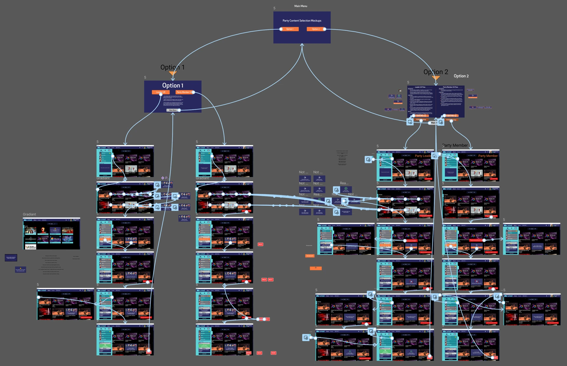 A Hi-fi interactive prototype I built for user testing to get feedback on two options for party creation in Vreal.